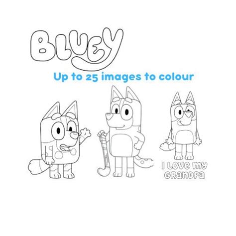 Bluey Colouring In Pictures Etsy