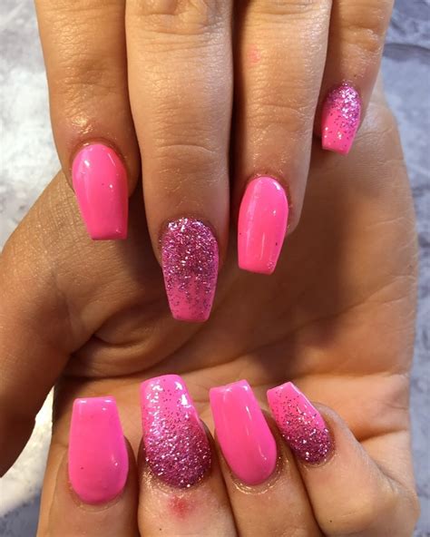 Updated Bubbly Pink Acrylic Nails For August
