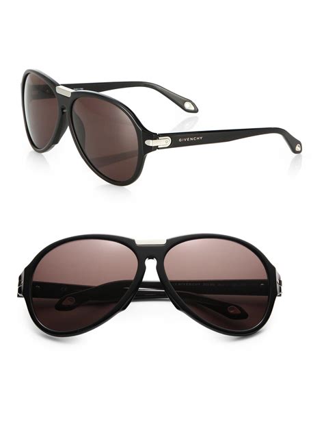 Givenchy Mens Plastic Aviator Sunglasses Havana In Black Brown