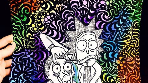 Art drawings graffiti trippy drawings painting hippie art easy drawings abstract artists rick and morty drawing art. rick and morty speed drawing - YouTube
