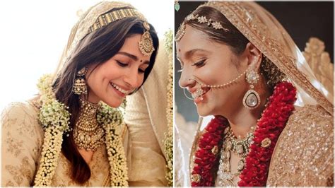 Alia Bhatt To Anushka Sharma Celebrity Brides Who Wore Ivory And Gold