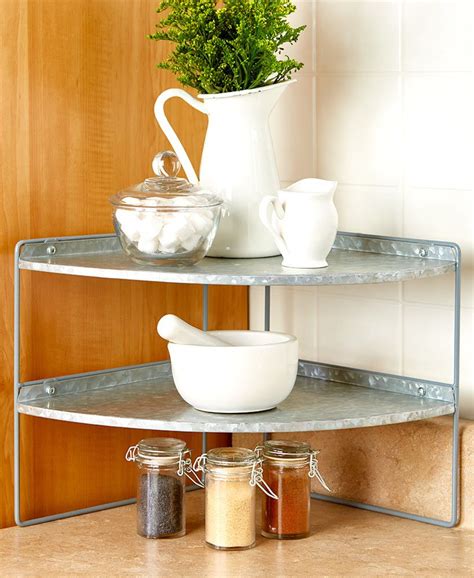 Kitchen corners and corner cabinets can be used for more than hidden storage. Galvanized Kitchen Counter Shelves | Kitchen organization ...