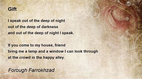 Gift Poem by Forough Farrokhzad - Poem Hunter