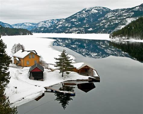 Norwegian Winter Winter Place House Beautiful Norway Reflections