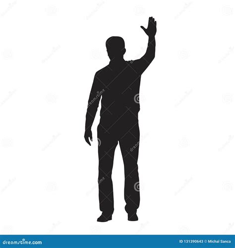 Man Standing And Waving With His Hand Stock Vector Illustration Of