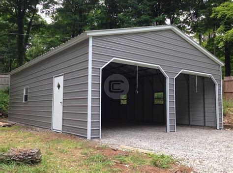 Take your prefab car garage further and make it stand out with a hip roof style. 22x26 Vertical Roof Metal Garage - Metal Barn Central