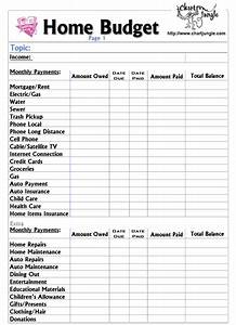 Home Budget Chart