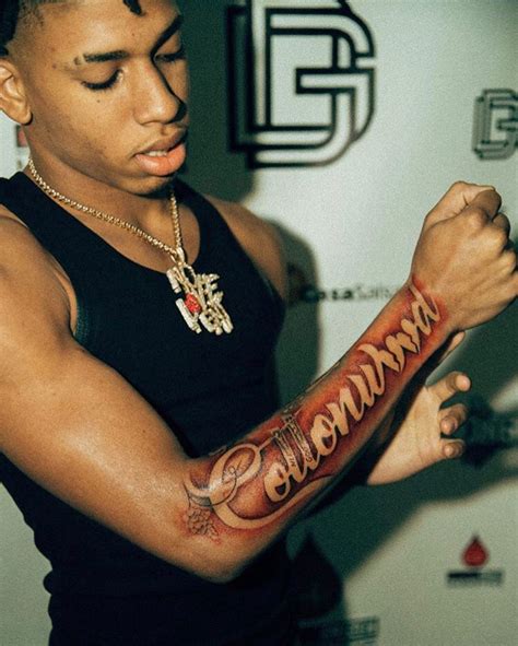 Nle Choppa💔 On Instagram “cottonwood 💔” Black Men Tattoos Red Ink
