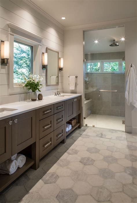 Double Shower Mid Sized Transitional Master Gray Tile And Ceramic