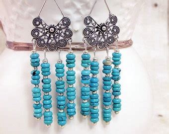 Items Similar To Turquoise Chandelier Earrings On Etsy