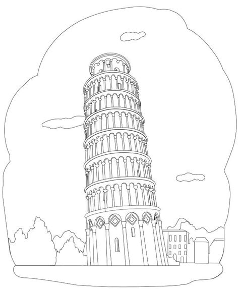 Dibujos De Torre Inclinada De Pisa 5 Para Colorear Para Colorear
