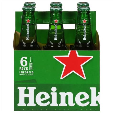 Heineken Original Lager Beer 6 Pack 12 Fl Oz Bottles 6 Bottles 12