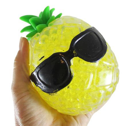 1 Pineapple Jumbo Fruit Water Bead Filled Squeeze Stress Balls