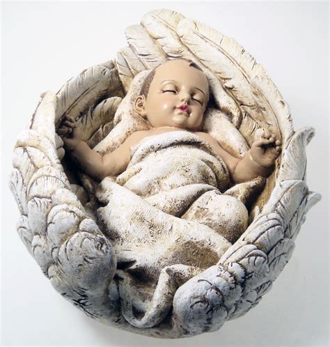 Large Baby Sleeping In Angel Wings Statue T Ornament Outdoor Garden