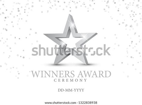 Winner Award Silver Star 3d Symbol Stock Vector Royalty Free