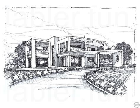 Dream House Sketch Easy Simple Modern House Drawing Mumuprofessional
