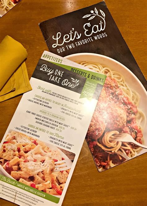 The customer has to make sure whether the outlet is operating before paying the visit to it. Dinner and Leftovers Made Easy with Olive Garden ...