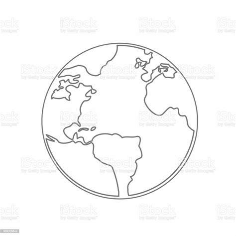 Ilustración De Mundo Mapa Tierra Mundo Vector Línea De Ilustrador De