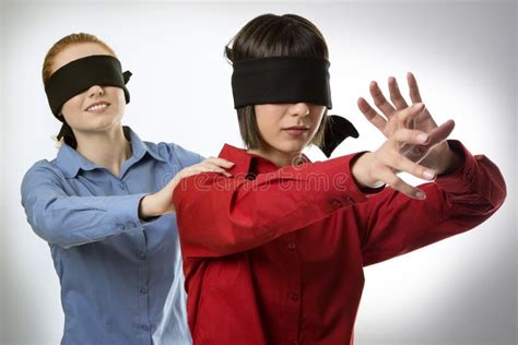 Men Leading Blindfolded Woman Stock Photo Image Of Captivity Blinded
