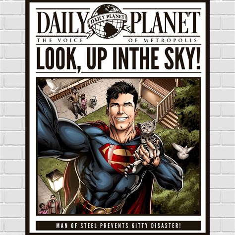 Superman Newspaper Articles Superman Newspaper Prop Daily Etsy