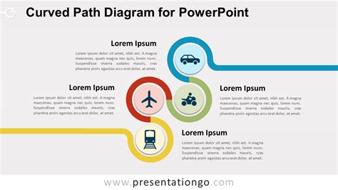 Curved Path Diagram For Powerpoint