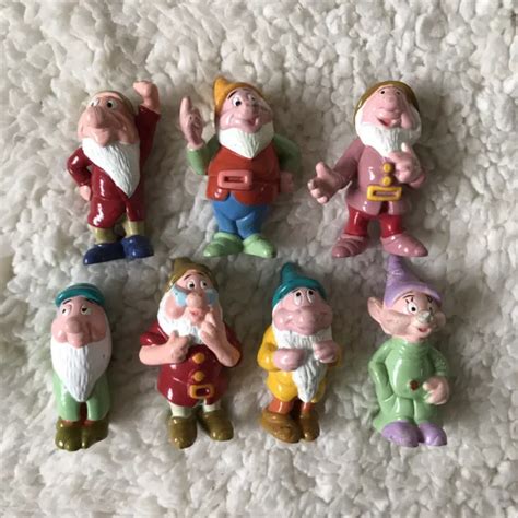 Vintage Disney Snow White S Seven Dwarfs Vinyl Plastic Figures Set Of Eur Picclick It