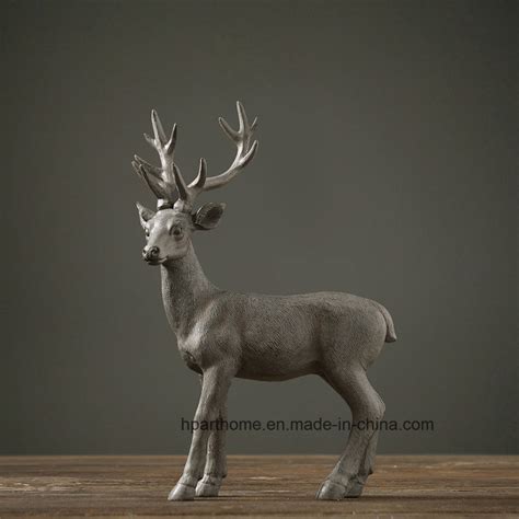 Polyresin Home Decorative Sika Deer Animal Figurine Craft China Resin