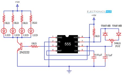 Finally the circuit diagram, it's fairly simple, have a look. PWM based LED Dimmer Using 555 - Circuit, Block Diagram, Working