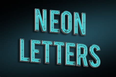 Neon Letters Illustrations ~ Creative Market