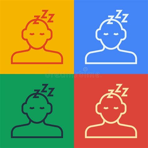 Pop Art Line Dreams Icon Isolated On Color Background Sleep Rest