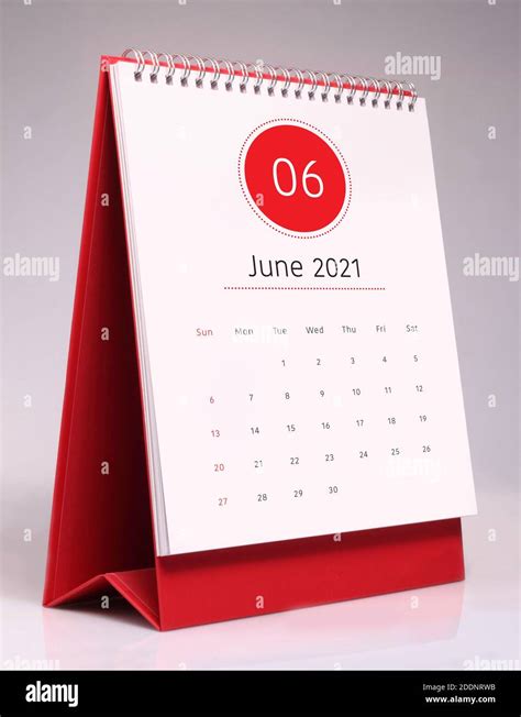 Simple Desk Calendar For June 2021 Stock Photo Alamy