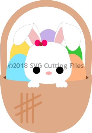 Peeking Bunny Basket SVG Cutting File