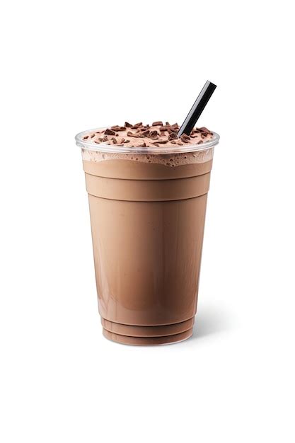 Milkshake De Chocolate Em Copo De Pl Stico Isolado Em Fundo Branco Foto Premium