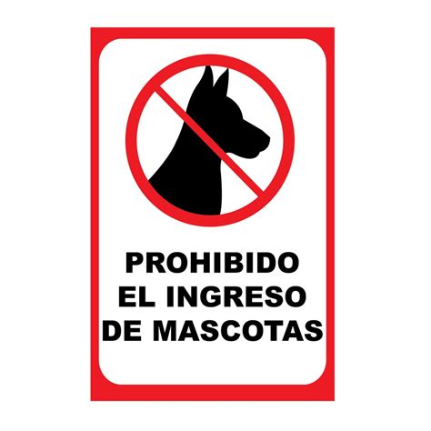 Rotulo Prohibido El Ingreso De Mascota 20x30cm