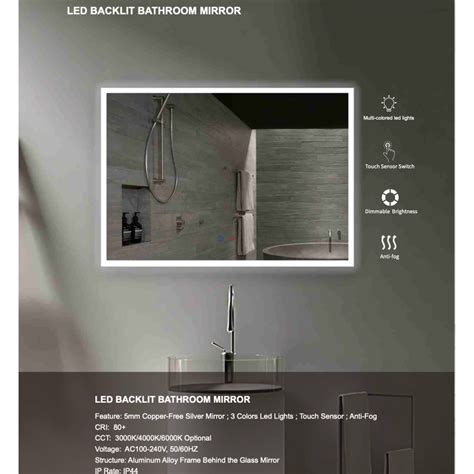 Led Mirror Frosted Edge Series 900x800 Lennox Bathroom Auckland