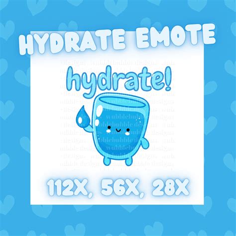 Kawaii Hydrate Emote Cute Twitch Emote Etsy