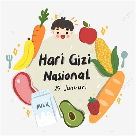 Hari Gizi Nasional PNG Image Illustrasi Lucu Hari Gizi Nasional