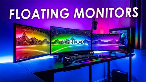 Floating Monitors Triple Monitor Rgb Gaming Setup Youtube