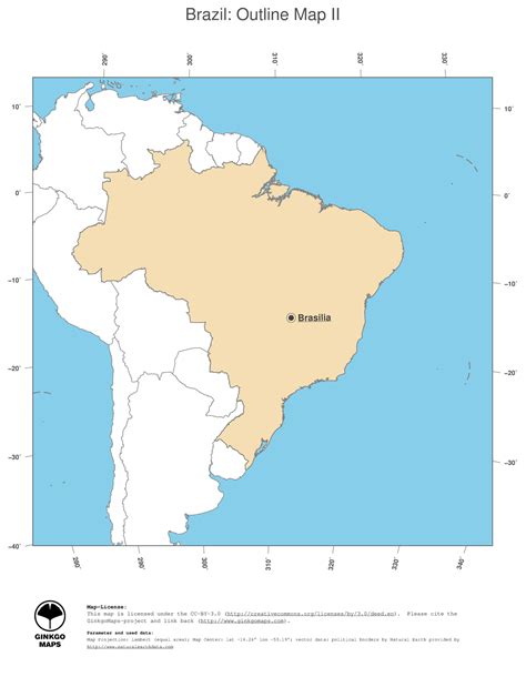 Brazil Map Outline Printable