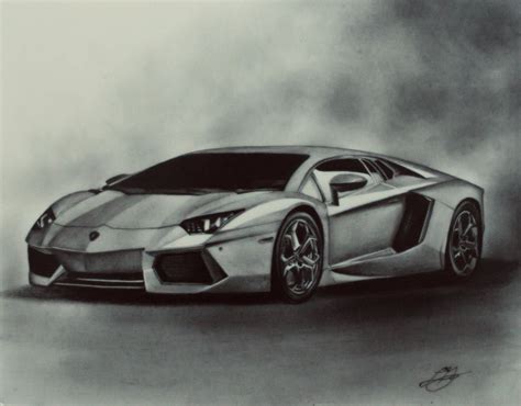 Tonal Drawing Of A Lamborghini Car Drawings Car Drawing Pencil Car