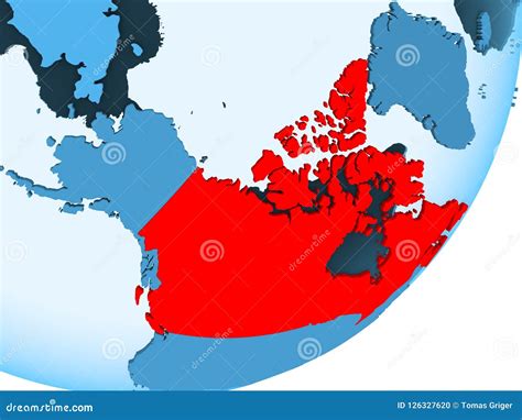 Map Of Canada On Blue Political Globe Stock Illustration Illustration