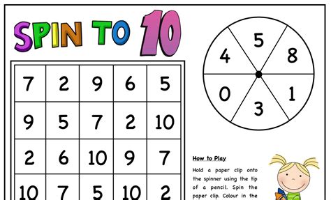 Spin To 10 Graphic By Lory S Kindergarten Resources · Creative Fabrica