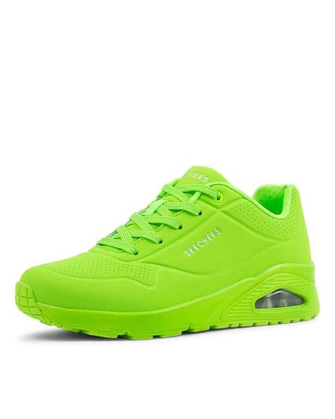 Skechers Rubber 73667 Uno Night Shades Sk Sneakers In Lime Green Green
