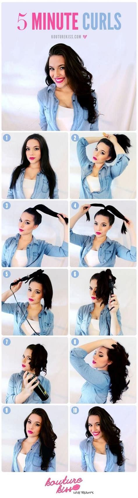 Easy Way To Curl Hair 5 Minute Hairstyles Diy Hairstyles Pretty