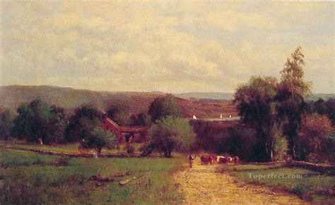 Spring Tonalist George Inness Painting In Oil For Sale