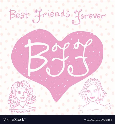 Best Friends Forever Hand Lettering Quote Bff Vector Image