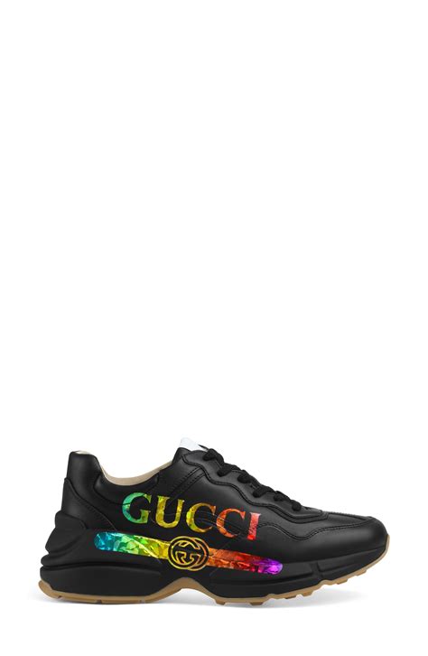 Gucci Rhyton Rainbow Sneaker In Black Rainbow Black Lyst