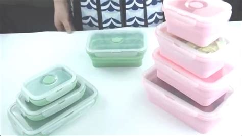 Airtight Silicone Collapsible Lunch Box Bpa Free Bento Lunch Boxes For