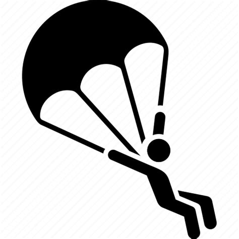 Extreme Gravity Parachute Parachuting Person Skydiving Sport Icon