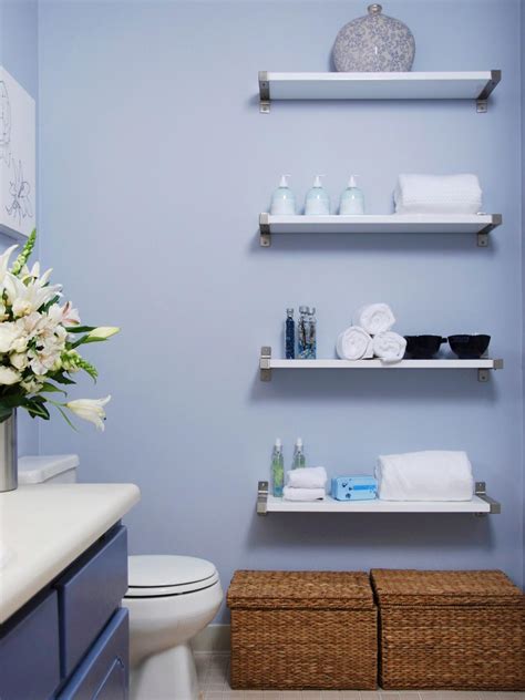 This bathroom shows a beautiful thing, with a set of easy access shelves that have a different when it comes to shelves, displaying floating shelves has become a popular choice that is seen. Decorating with Floating Shelves | Interior Design Styles ...